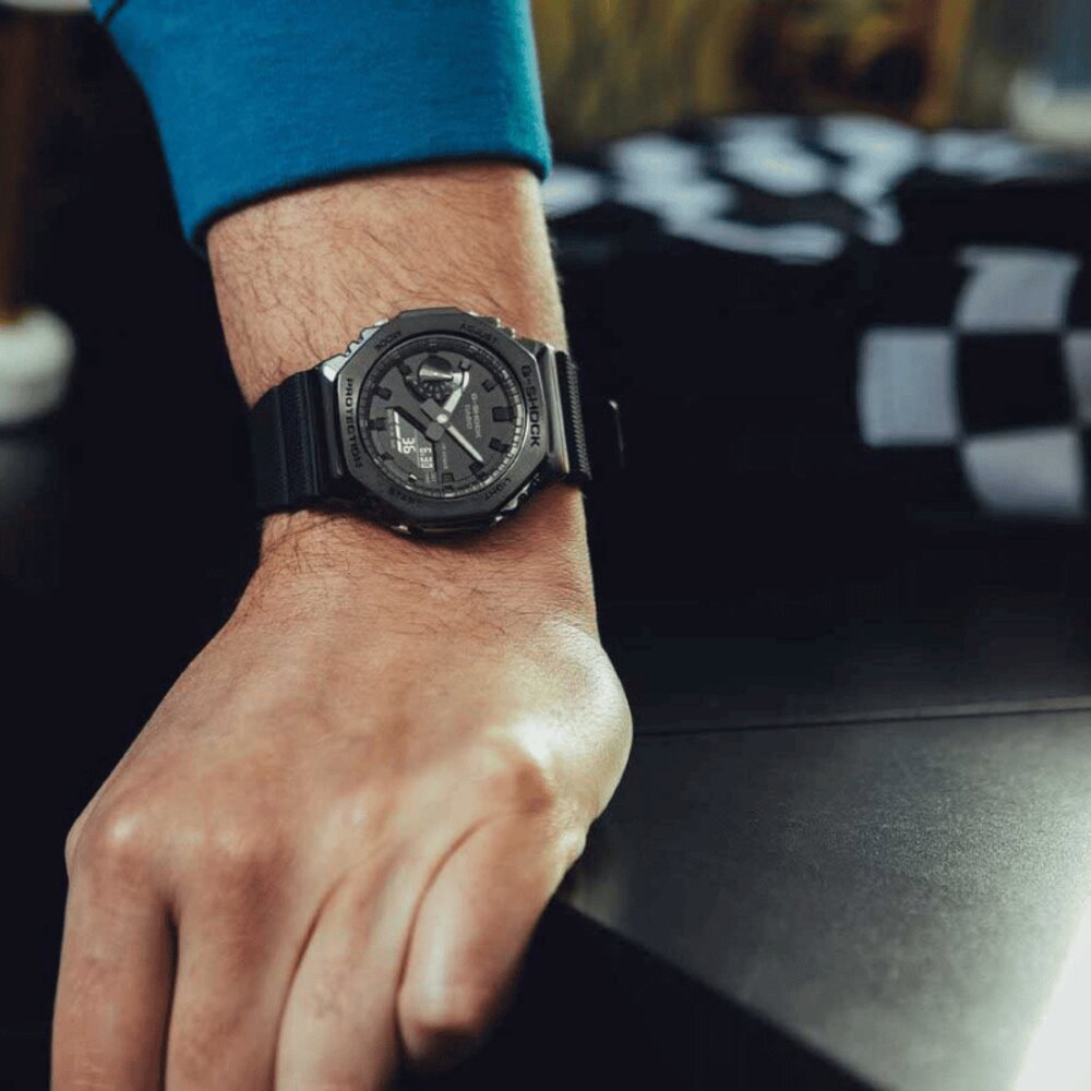 【momonte】CASIO G-SHOCK GM-2100BB-1AJF G-SHOCK G-STEEL GM-2100BB-1ADR Kol Saati