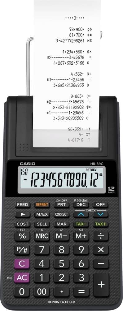 CASIO HR-8RC-BK-DC Temel Hesap Makineleri
