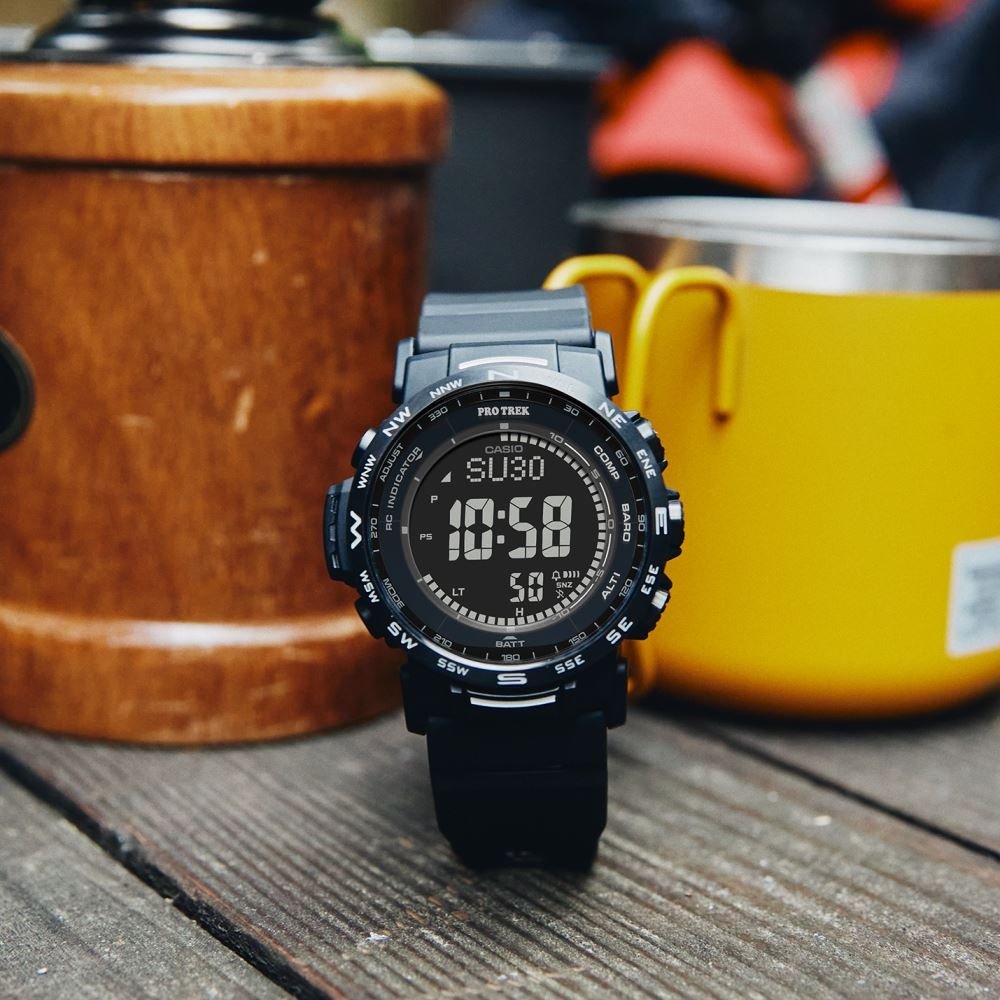 CASIO PRO TREK 電波ソーラー デジタル 腕時計 PRW-35Y CASIO PRO-TREK PRW-35Y-1BDR Kol Saati