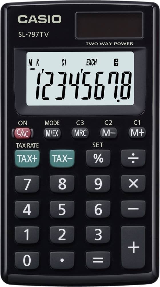 CASIO SL-797TV-BK-W-DP Temel Hesap Makineleri