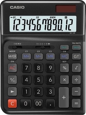 CASIO DE-12E-BK-W-DP Temel Hesap Makineleri