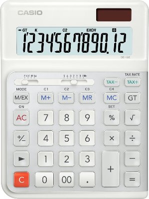 CASIO DE-12E-WE-W-DP Temel Hesap Makineleri
