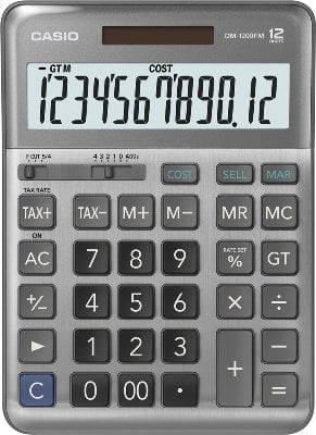 CASIO DM-1200FM-W-DP Temel Hesap Makineleri